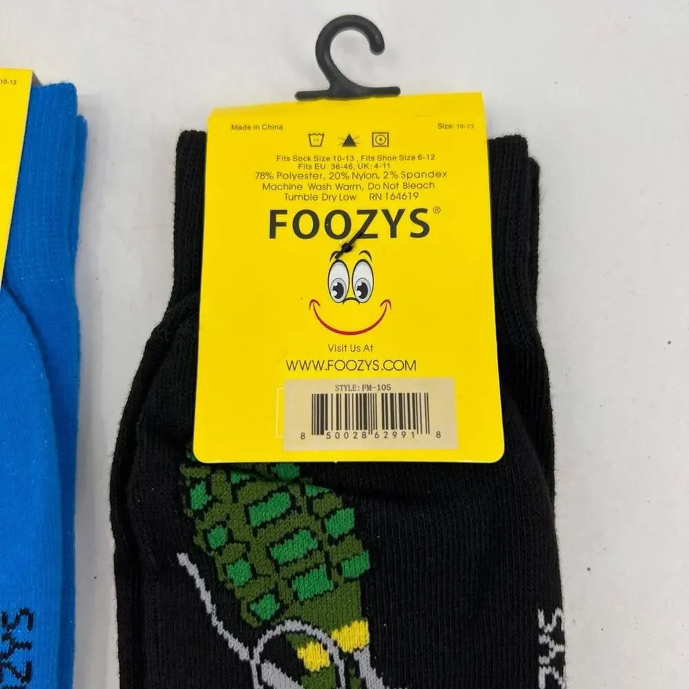 Foozys Socks Mens 6-12 Grenades Stretch Crew Novelty Military Themed Lot 4 Pairs